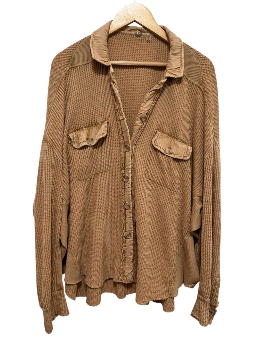Free People One Scout Waffle Knit Shacket Size XS